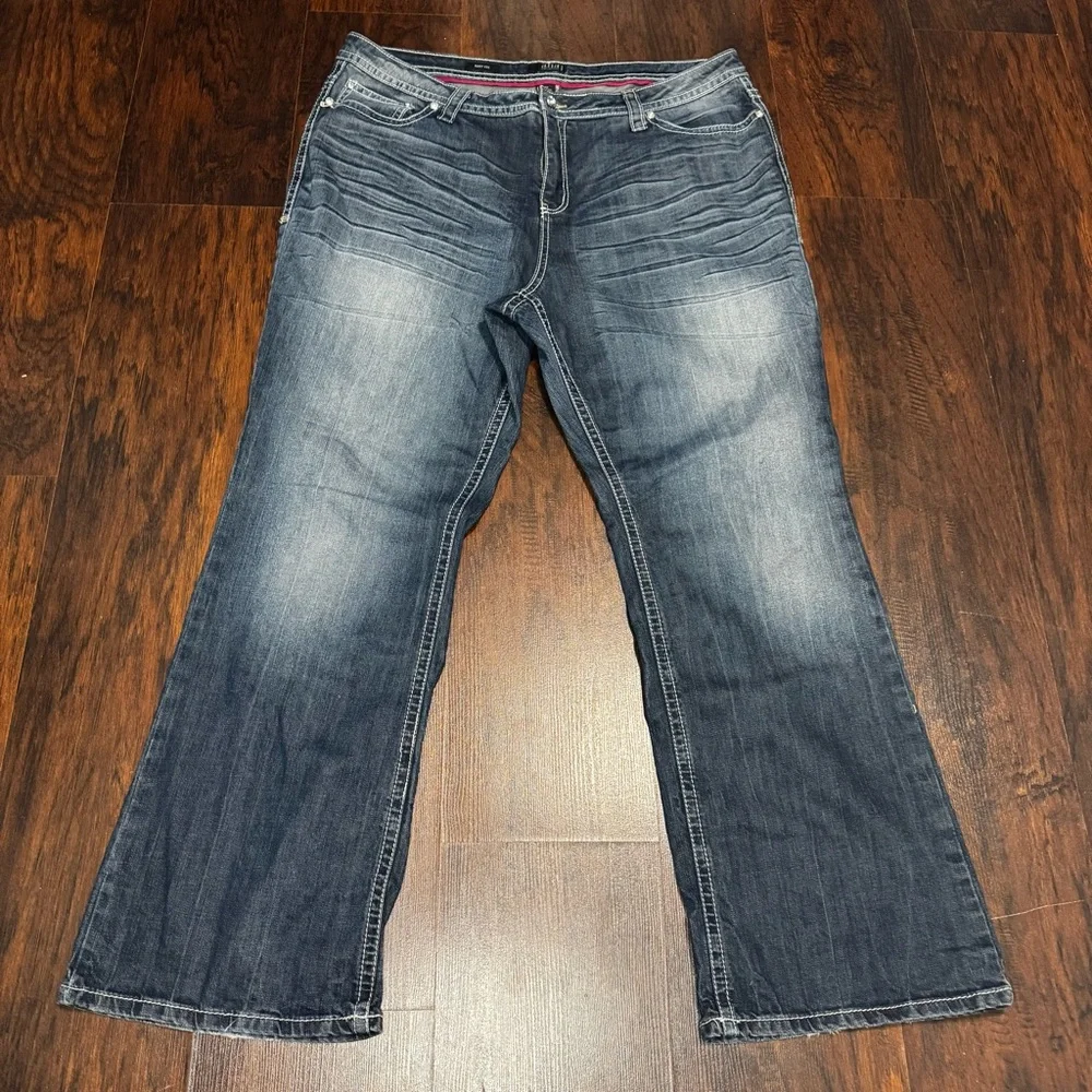 A.N.A A New Approach Classic Denim Women's Boot Cut Jeans Bejeweled Buttons 22W - Picture 3 of 16